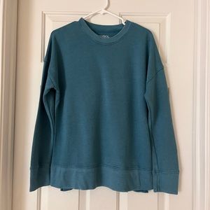Time and Tru brand sweatshirt. Size small, runs big, washed teal color